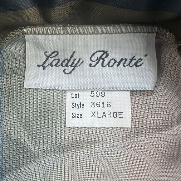 Vintage 80s Blouse Women Extra Large Striped Satin Made In USA Deadstock - Picture 6 of 14